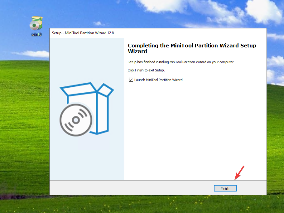 MiniTool Partition Wizard kurulumu tamamlandı