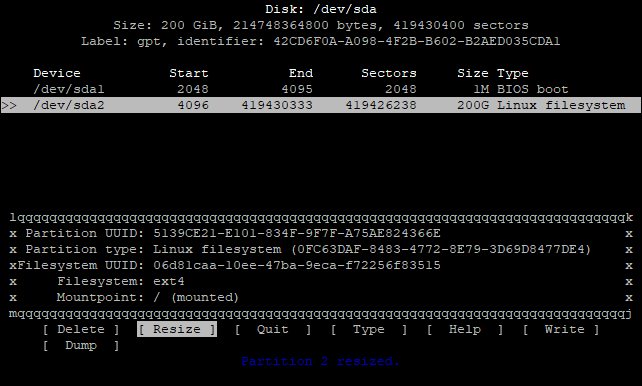 Yeni partition boyutu